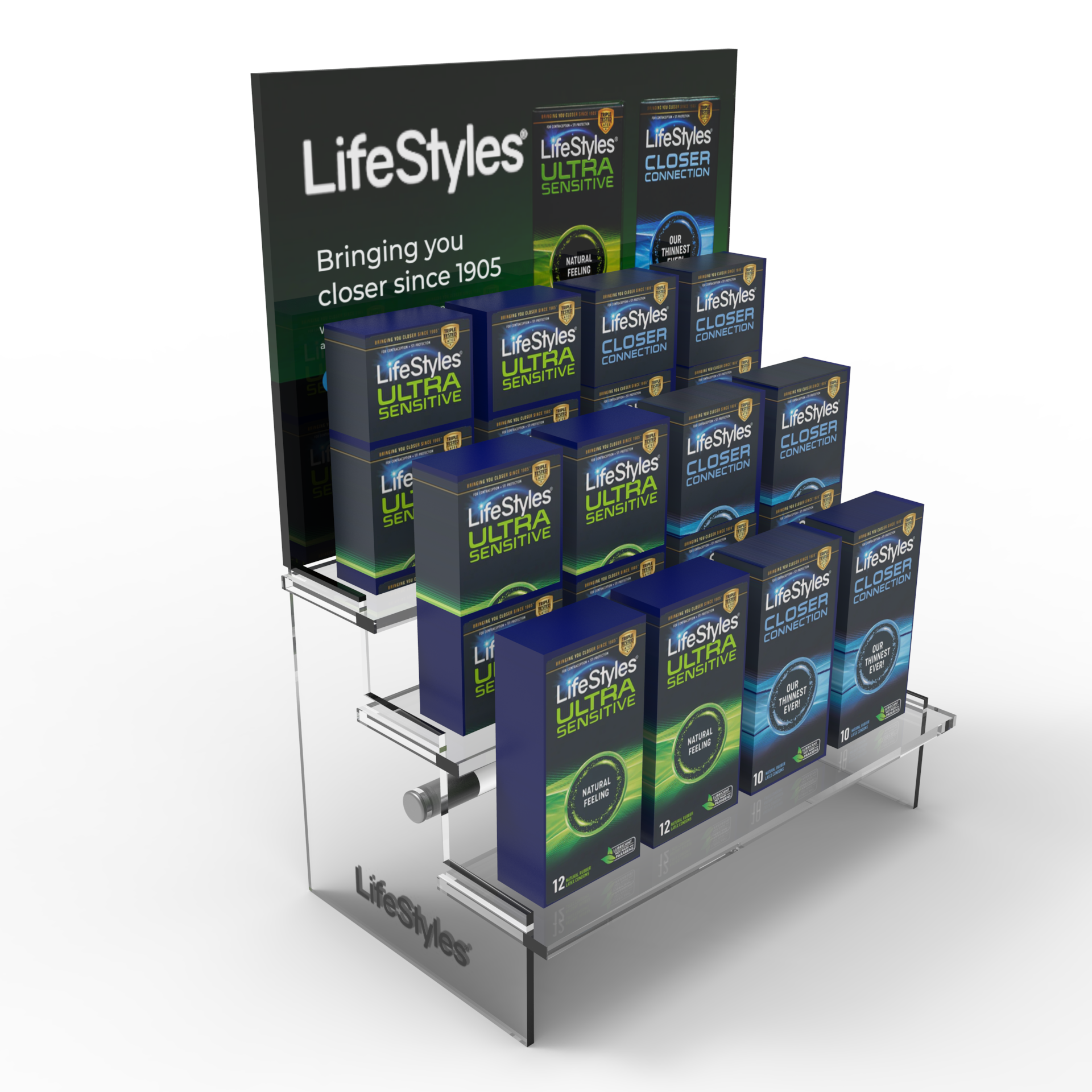 Apache Modern Customizable Acrylic Condom Pallet Display Stand with Carton Packaging for Retail Supermarkets — view 4