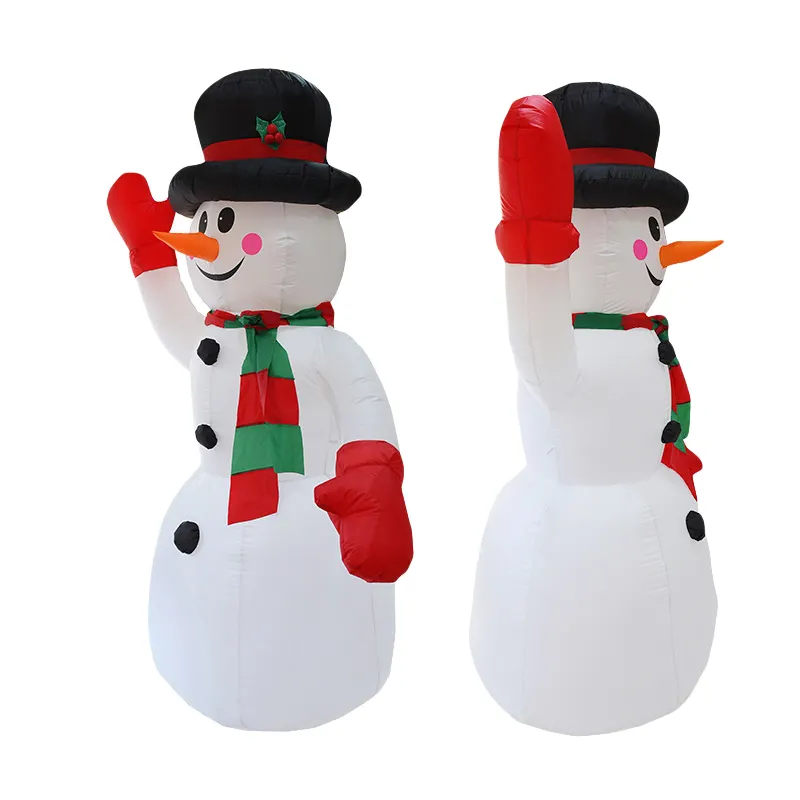 Giant Inflatable Christmas Snowman With Lights Outdoor Decor Snowman Blow Up Doll Xmas Air Blown Snowman LED Model