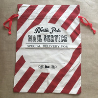 Sac de père noël vierge personnalisé de grande capacité, doublure de sac de père noël à Sublimation en toile avec monogramme à cordon
