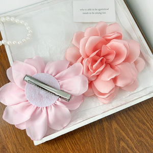 Newest Fashion Chiffon Fabric <b>Rose</b> Flower Duckbill Hairpin Hair Clip Holiday Style Hair Accessories for Women 11cm N-3510 - Product Image 3