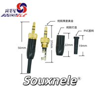 Connecteur stéréo 3,5 mm nickelé à 3 pôles avec vis de verrouillage et protection en plastique pour câbles de 2 mm – Vente en gros
