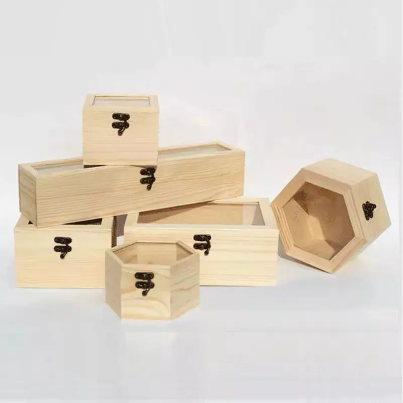 Fábrica personalizada todo tipo de cajas de madera, Paulownia, pino, álamo, cajas de almacenamiento de bambú, Cajas de Regalo de vino con tapa