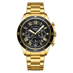 Drioshipping Moda Hombres Auto Fecha Cronógrafo Correa de acero inoxidable Correa de cuero Reloj de cuarzo - Product Image 2