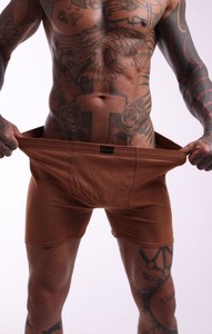 Calzoncillos Bóxer de Algodón Marrón para Hombre, Transpirables, Suaves, Cómodos, Corte Clásico, Ropa Interior Masculina, Fabricación Textil de Primera Calidad - Product Image 3