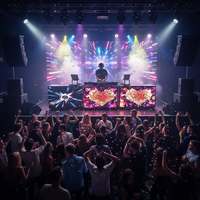 P2.5 Écran LED pliable pour cabine DJ, haute luminosité, affichage vidéo mural, taux de rafraîchissement élevé, pour cabine DJ, scène de boîte de nuit, club de musique, événements