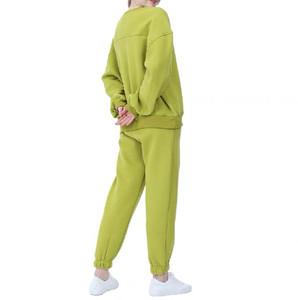 Manufacturer Plain 100% Cotton Tracksuit Female Custom logo Puff Print <b>Embroidery</b> Oversize Sweatshirts Pants Tracksuit <b>Set</b> - Product Image 4