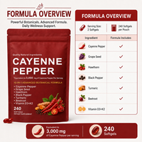 240 gélules molles d'extrait naturel de piment de Cayenne de qualité supérieure pour adultes – Soutien antioxydant, santé cardiaque et digestive