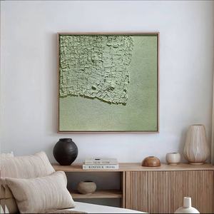 Art mural 3D Wabi Sabi, décoration personnalisée pour la maison, peinture à l'huile moderne avec cadre, toile texturée, œuvre d'art pour projet de décoration murale commerciale - Product Image 1