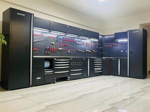 Banc de travail combiné en métal de 52 cm de profondeur, multifonctionnel, grand espace de rangement, poste de travail pour l'entretien des véhicules - Product Image 5