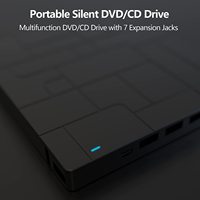 DVD-RW pour ordinateur portable de lecteur de CD/ DVD externe USB3.0 extra-mince de haute qualité 7in1 avec port type-c pour ordinateur de bureau et ordinateur portable