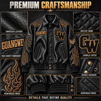 Blouson universitaire en cuir gaufré personnalisé pour homme, style rétro, motif flamme, streetwear, bomber, vente en gros, OEM, hiver