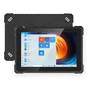 Pemindai kode batang sidik jari, 8 + 128GB pembaca NFC OEM WinPad W108 Tablet kasar PC 5GHz Wifi 10.1 inci Tablet industri
