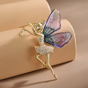 蝴蝶仙女女胸针女士非常美丽魔法天使派对办公室胸针别针新年珠宝礼品