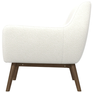 Nouveau fauteuil pivotant Panom blanc en bouclette moderne - Meuble durable et portable pour salon, chambre, salle à manger et hôtel - Product Image 6