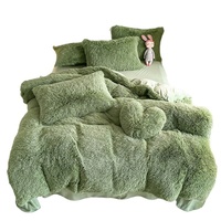 Housse de couette moderne personnalisée de concepteur 100% laine de fibre de polyester ensembles de couette de lit de luxe 4 pièces ensemble de draps d'hiver coeur