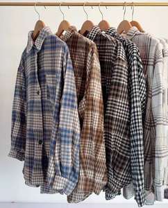 Camicie Giacca Casual da Donna a Maniche Lunghe in Flanella Spessa a Quadri con Bottoni, Vestibilità Ampia, Primavera Autunno 2025 - Product Image 6