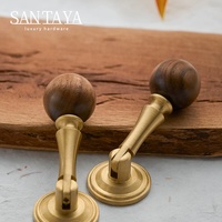Poignées en laiton brossé Santaya, pendentifs en noyer, poignées de meuble de cuisine, boutons de tiroir de chambre à coucher, poignées de meuble