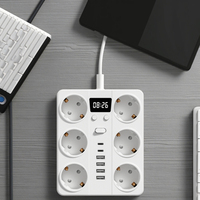 Multiprise portable 6 prises CA avec 4 ports USB, protection contre les surcharges, prise électrique allemande EU, vente en gros, pour la maison et le bureau