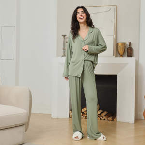 Fung 8002 Pijama nupcial <span class=keywords><strong>de</strong></span> Spandex / Modal para <span class=keywords><strong>mujer</strong></span> Conjunto largo Dama <span class=keywords><strong>DE</strong></span> HONOR Bata <span class=keywords><strong>de</strong></span> satén para <span class=keywords><strong>mujer</strong></span> - Product Image 3
