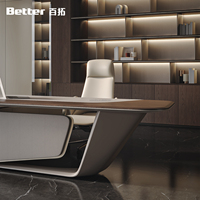Bureau de direction futuriste avec rangement intégré mural