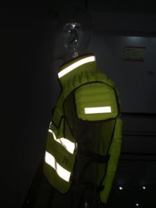 High Vis Reflective ANSI Class 1 Sicherheits gitter weste fluor zierend gelb Premium Design Schulter Falls chutz LED Rot Blau - Product Image 3