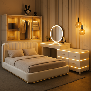 Juegos de Muebles Modernos de Lujo en Madera Maciza Convertible con Altura Ajustable para Hoteles de 5 Estrellas, Dormitorios Juveniles, Salas de Estar y Apartamentos - Product Image 4