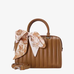 Susen Chrisbella Solid color Portable Single Shoulder pleated Boston dubai Hand Bag tote handbag for women