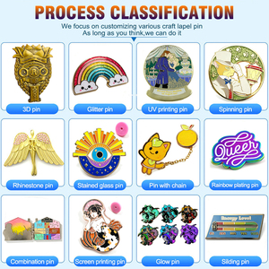 Broche Émail Personnalisée Doux Dur, Badge Métal Dessin Animé avec Paillettes, Fabricant de Logos UV, Mignon Épingle Anime Personnalisée - Product Image 6