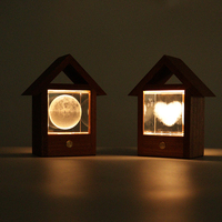 Veilleuse LED Chabili créative et moderne, blanc chaud, avec interrupteur, intensité réglable, 5V, en bois, effets lumineux multiples, cadeau idéal pour