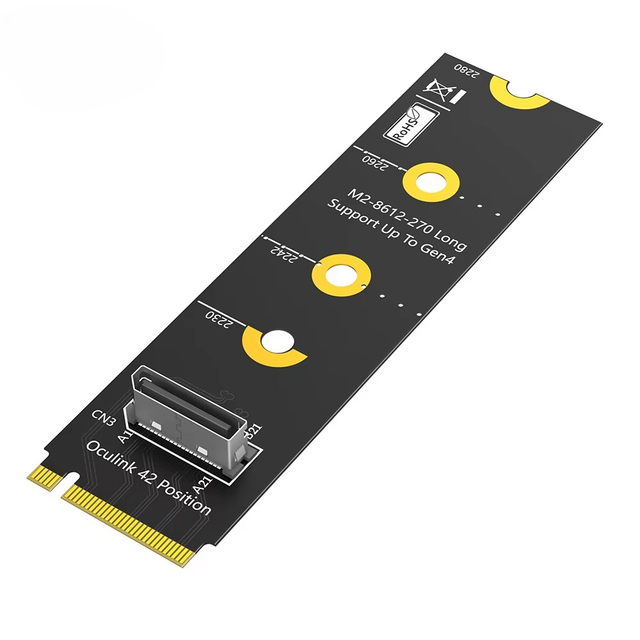 M.2 NVMe Key-M Oculink Female SFF-8612 Adapter PCIe 4.0 for Laptop with DOCK-OC4 and NVMe Support