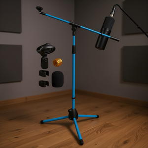 Trépied pour microphone Sky Blu MS 080, bras articulé en aluminium réglable, support au sol de 18 à 72 pouces pour le chant et l'enregistrement, studio robuste M - Product Image 2