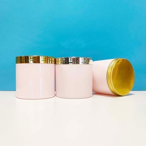 100ml 200ml 250ml 300ml Hot Sale <b>Empty</b> Large Round Body Cream PET Container Pink Plastic <b>Jar</b> Cosmetic with Pink Screw Lid - Product Image 6