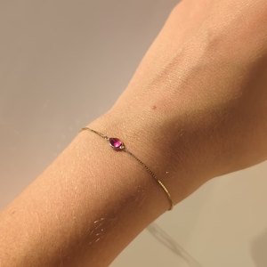 Lateefah Trendy Valentines Day Gift <span class=keywords><strong>2024</strong></span> Teardrop Acero inoxidable Custom Birthstone Bracelet - Product Image 3