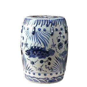 Tabouret de jardin décoratif d'extérieur en porcelaine bleue et <span class=keywords><strong>blanche</strong></span> Kylin peinte à la main, style Art déco, Ruxi Antique Chinese - Product Image 3