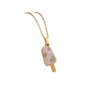 Lindo dulce Ins estilo Donut helado colgante collar con cadena de eslabones de acero inoxidable de moda joyería transfronteriza - Product Image 6