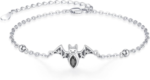 Schwarz cz Onyx Charm Armband Palpitate Fledermaus Gothic Halloween Armband 925 Silber Schmuck - Product Image 2