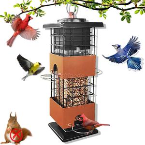 Умная Экологически чистая железная кормушка для птиц емкостью 2,5 фунтов, Прямая поставка с завода, емкость 2,5 фунтов, умное давление, защита от белок, подвеска - Product Image 1