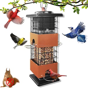 LCSEVEN Mangeoires à oiseaux pour l'extérieur - Anti-écureuils avec
