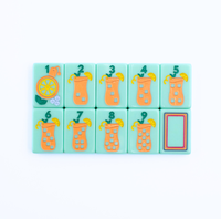 Ensemble de Mahjong Américain de Luxe Moderne Thème Sud, 160 Tuiles Vert Menthe en Acrylique, Portable, avec Motifs de Points de Thé Sucré et Motifs de Fissures de Chaise à Bascule, Cadeau