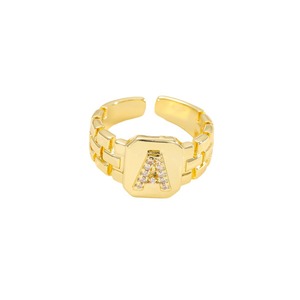 Anelli SongYi Placcati in Oro <span class=keywords><strong>con</strong></span> 26 Lettere Maiuscole Classiche per Matrimonio, Fidanzamento e Anniversario, Alimenti a Basso Contenuto di Carboidrati, Dieta Veloce - Product Image 5