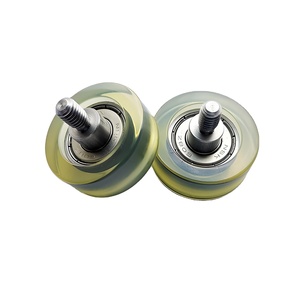 <span class=keywords><strong>Poulie</strong></span> en polyuréthane avec tige d'axe, roulement à billes à filetage externe silencieux recouvert de caoutchouc, petit rouleau en PU, avec vis M4, M5, M6 - Product Image 2