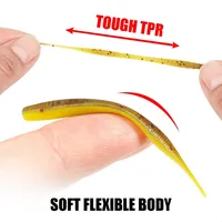 Spinpoler 48mm Ajing Worm Señuelo Artificial Wobbler Suave de Silicona Micro Mini para Pesca en Roca, Lubina y Caballa, 20 unidades
