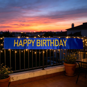 Fascia Blu 'Buon Compleanno' con Lettere Dorate, Elegante Decorazione per Feste, Confezione da 12 Pezzi - Product Image 6