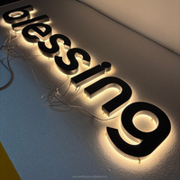 Enseigne rétroéclairée LED en métal 3D OEM avec télécommande pour la publicité et la décoration de mariage, lettres lumineuses personnalisées avec logo
