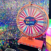 Roue de la Fortune, Grande Roue Tournante, Roue Porte-Bonheur, Jeu Populaire de Devinettes sur les Couleurs, Taille et Dimensions Personnalisables