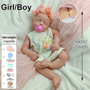 Boneka Reborn Silikon Lukis 50CM LouLou Mata Tertutup Mirip Bayi Baru Lahir Buatan Tangan Mulut Terbuka Mainan Figur Hadiah Ulang Tahun - Product Image 2