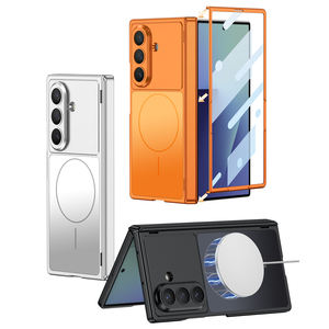 Coque de téléphone portable GKK pour Samsung Z Fold 6 Fold 7, protection 360°, anti-reflets, PC couleur unie, charge sans fil, coque arrière professionnelle - Product Image 1