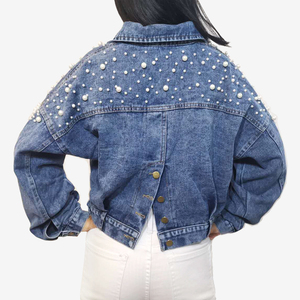 Chaquetas Vaqueras con Decoración de Cuentas Estilo <span class=keywords><strong>Punk</strong></span> de Fábrica Oem para Damas - Product Image 5