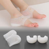 Semelles intérieures unisexes invisibles en silicone pour augmenter la taille, chaussettes de gel pour talon douloureux, fasciite plantaire, silicone blanc, taille unique