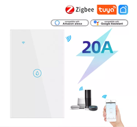 Interrupteur intelligent Tuya standard US, télécommande, Wi-Fi, pour chauffe-eau, tactile, compatible avec Alexa et Google Home